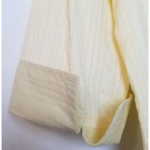 FADED GLORY Yellow Zip-Up Collared 3/4-Cuffed Sleeve Stretch Top Size XL (16/18) - Picture 6 of 10